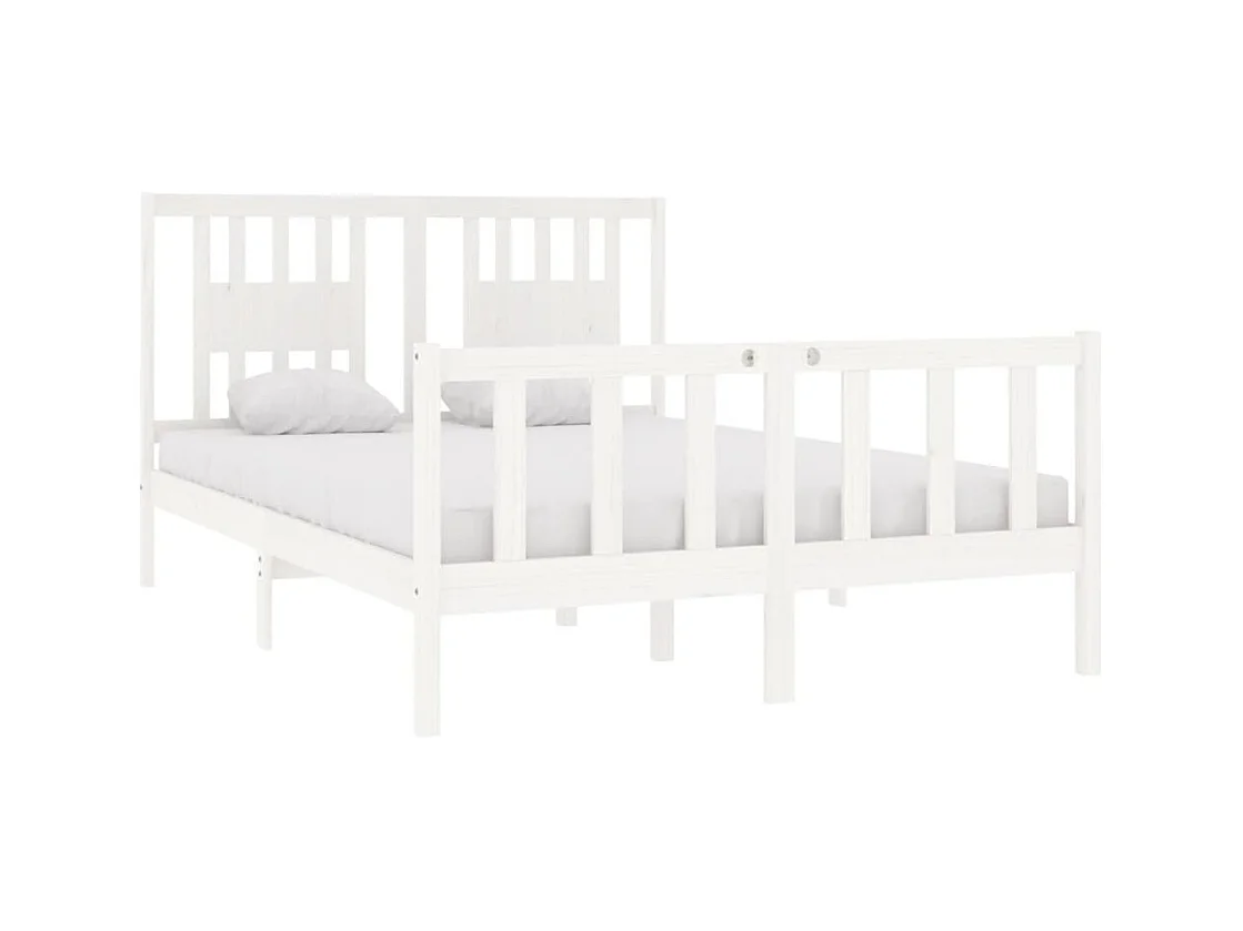 Bedframe zonder witte matras 140x190 cm massief hout