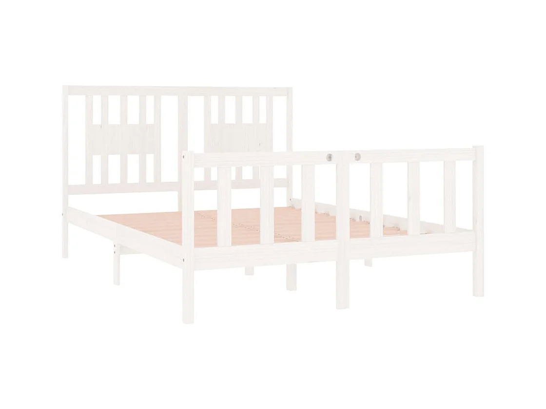 Bedframe zonder witte matras 140x190 cm massief hout