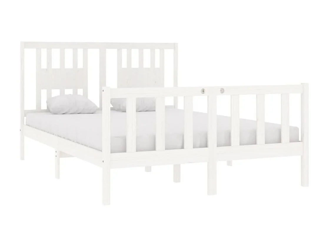 Cadre de lit sans matelas blanc 140x190 cm bois massif
