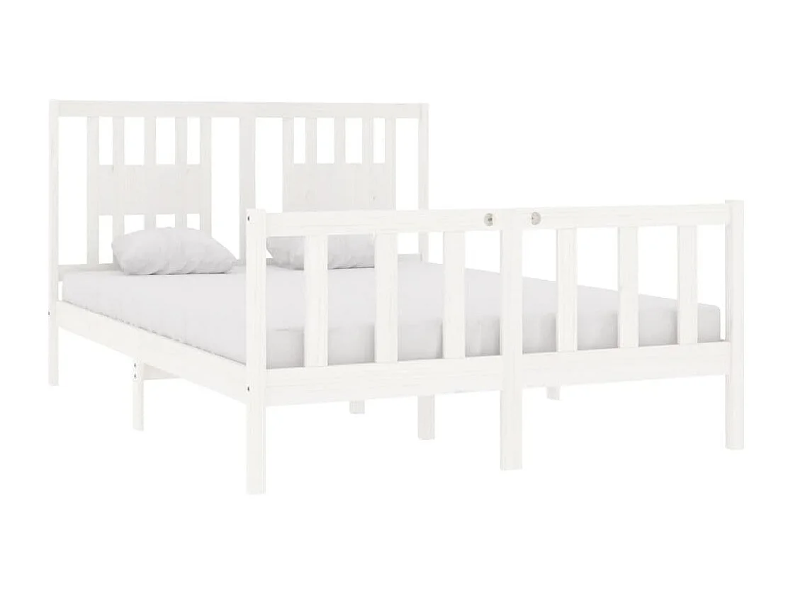 Cadre de lit sans matelas blanc 140x190 cm bois massif
