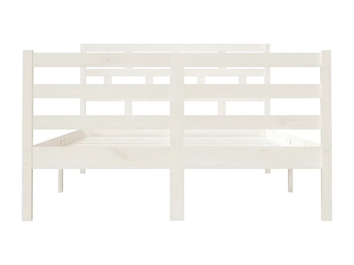 Cadre de lit sans matelas blanc bois massif