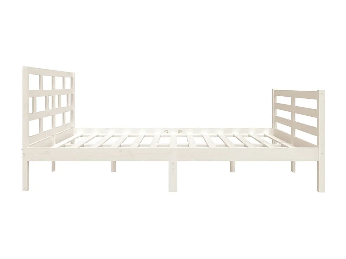 Cadre de lit sans matelas blanc bois massif