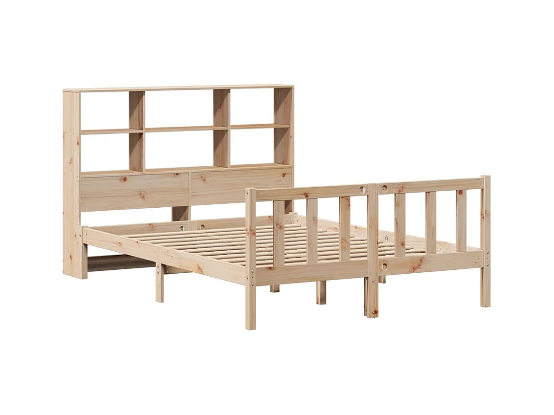 Lit bibliothèque sans matelas 120x200 cm bois de pin massif