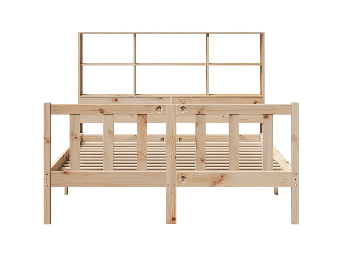 Lit bibliothèque sans matelas 120x200 cm bois de pin massif