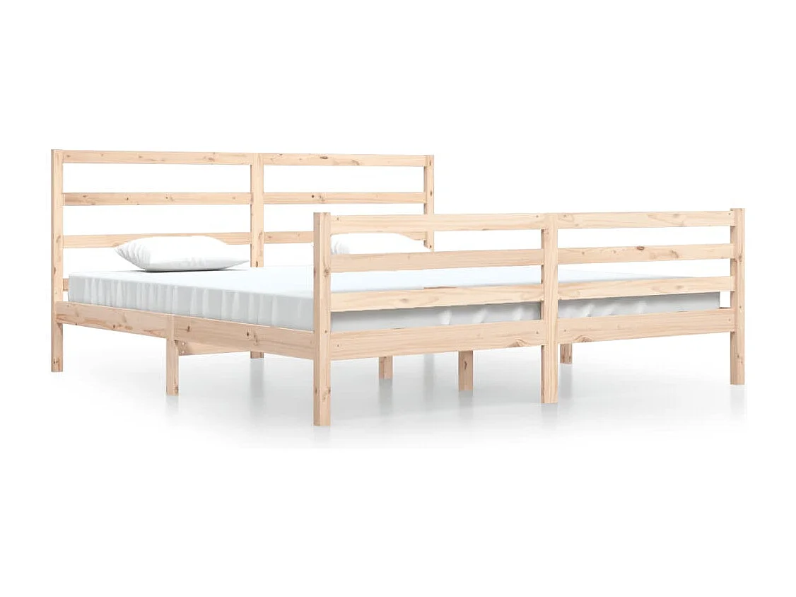 Estructura de cama sin colchón de madera maciza de pino 200x200 cm