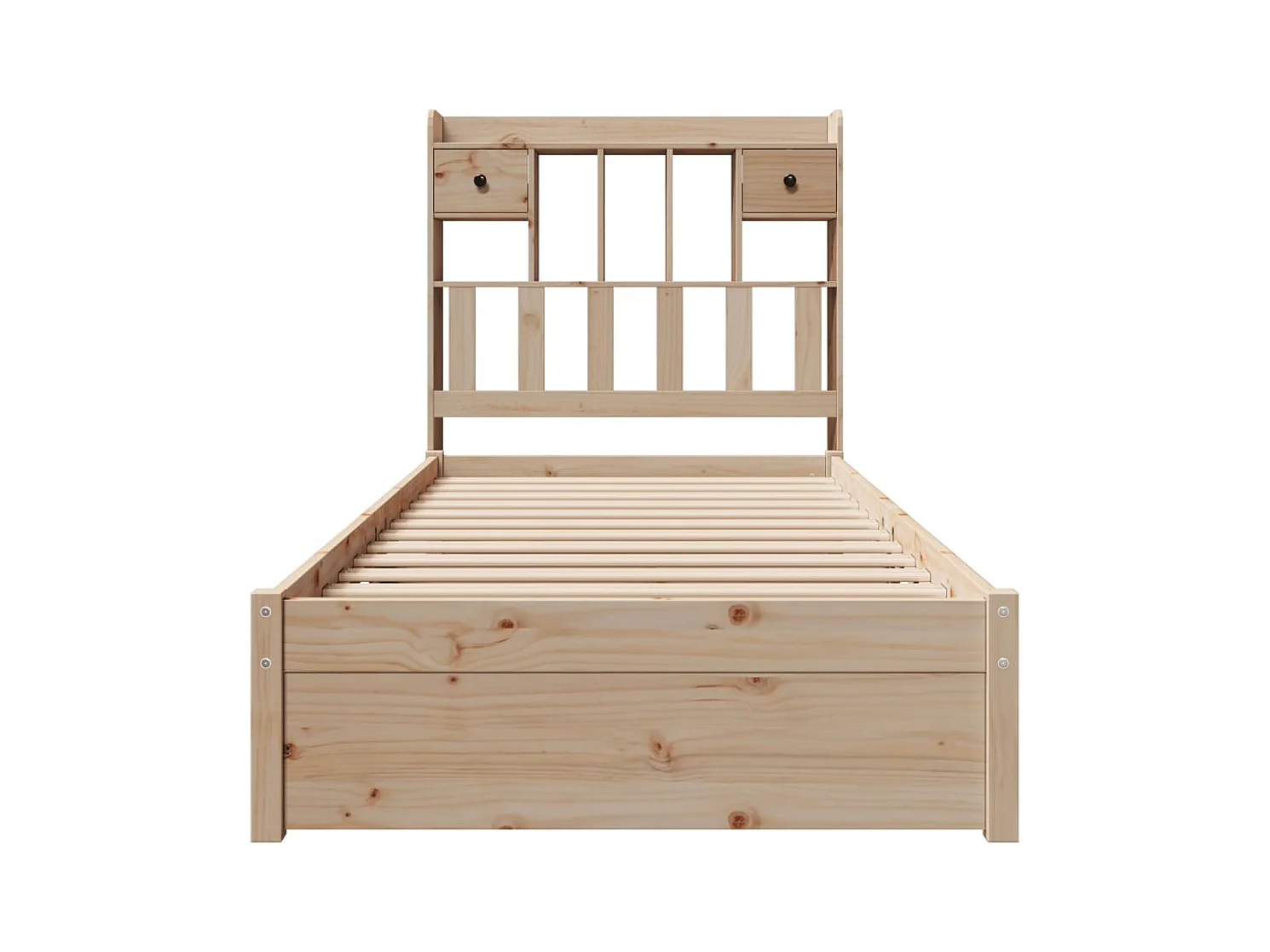 Lit bibliothèque sans matelas 100x200 cm bois massif de pin