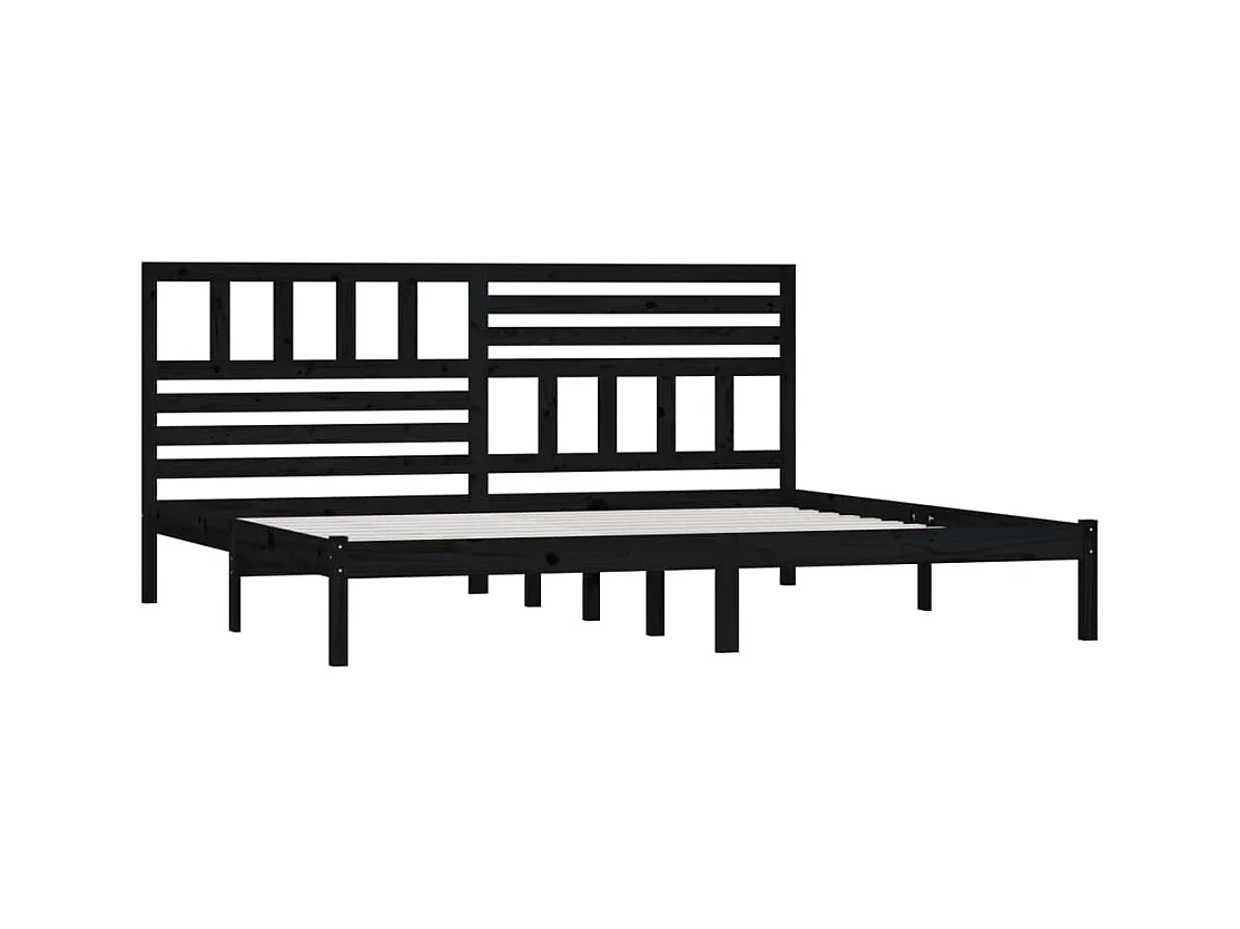 Bedframe zonder matras zwart massief grenenhout 200x200 cm