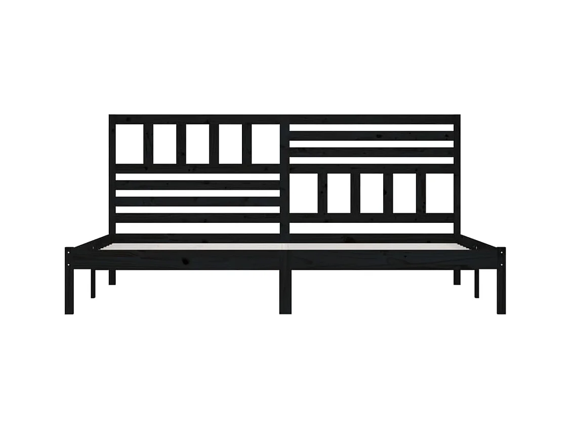 Bedframe zonder matras zwart massief grenenhout 200x200 cm