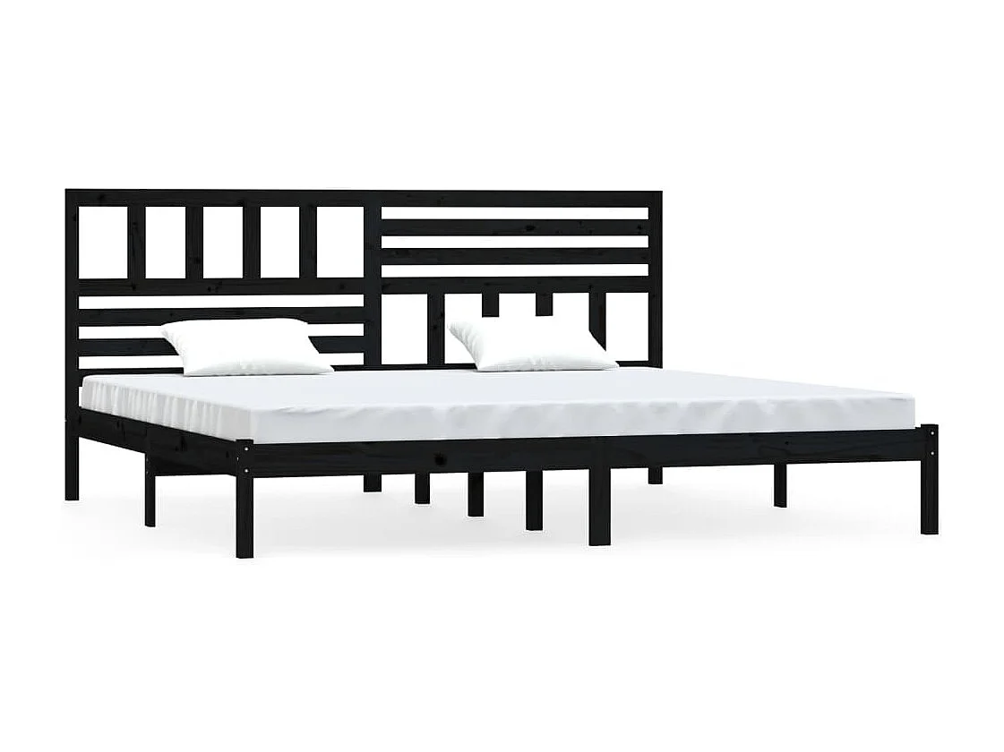 Struttura letto senza materasso in legno massello di pino nero 200x200 cm
