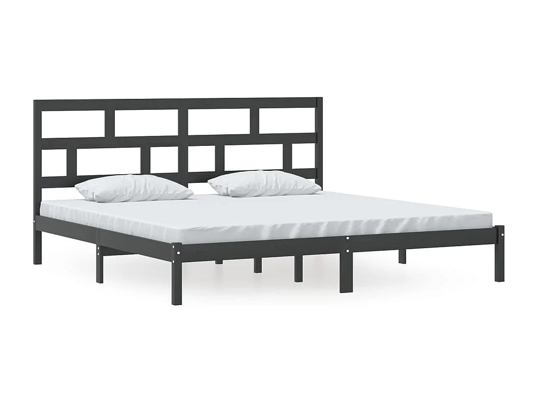 Bedframe zonder matras Zwart Massief grenenhout 200x200 cm