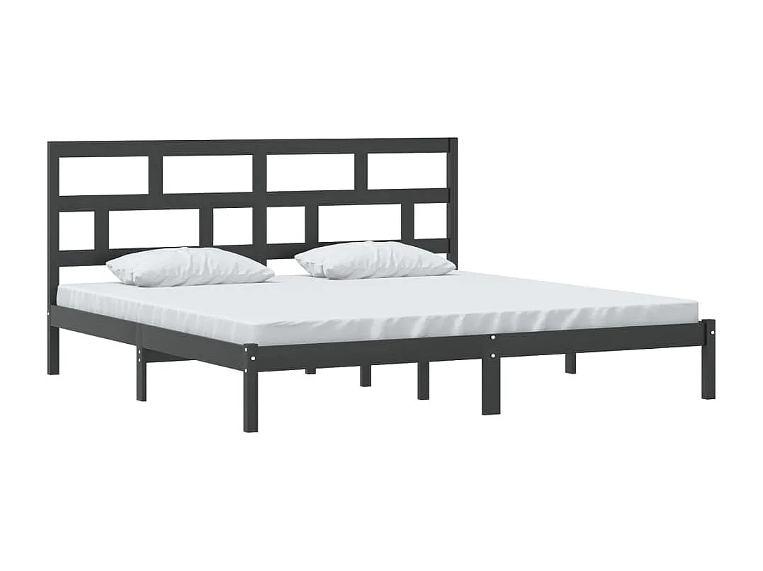 Bedframe zonder matras Zwart Massief grenenhout 200x200 cm