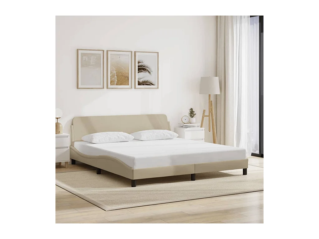 Bedframe zonder matras crème 180x200 cm stof
