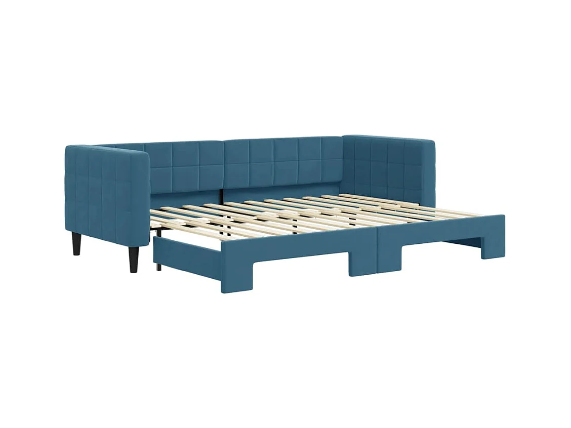 Divano letto con letto estraibile senza materasso blu 80x200 cm