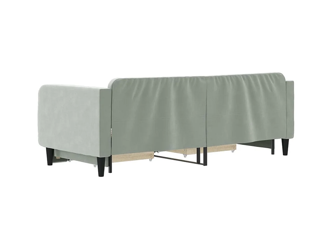 Divano letto con rotelle e cassetti senza materasso 90x200 cm