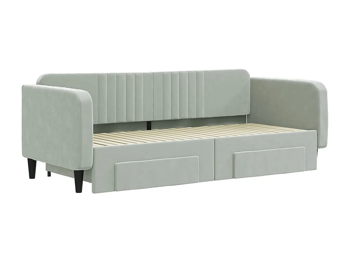 Cama de día con nido y cajones sin colchón 90x200 cm