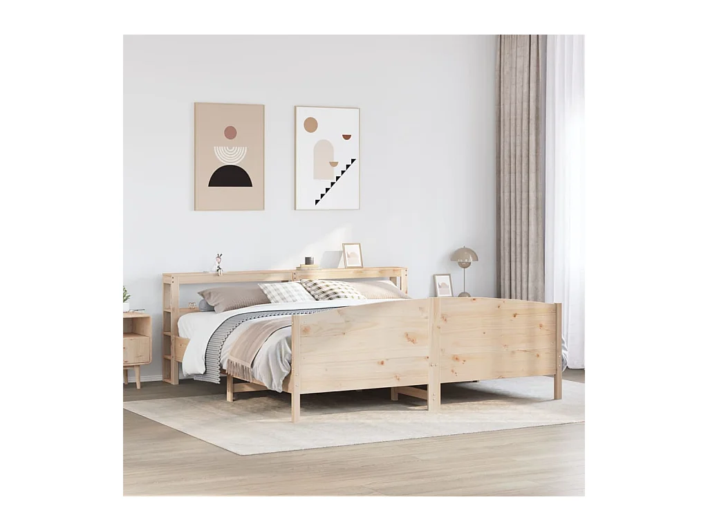 Cadre de lit sans matelas 180x200 cm bois massif de pin