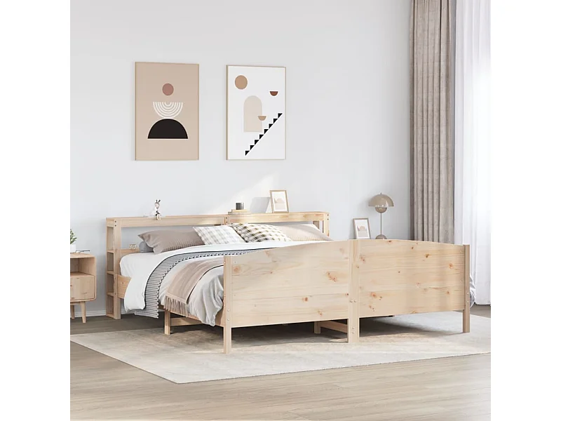 Estructura de cama sin colchón 180x200 cm madera maciza de pino