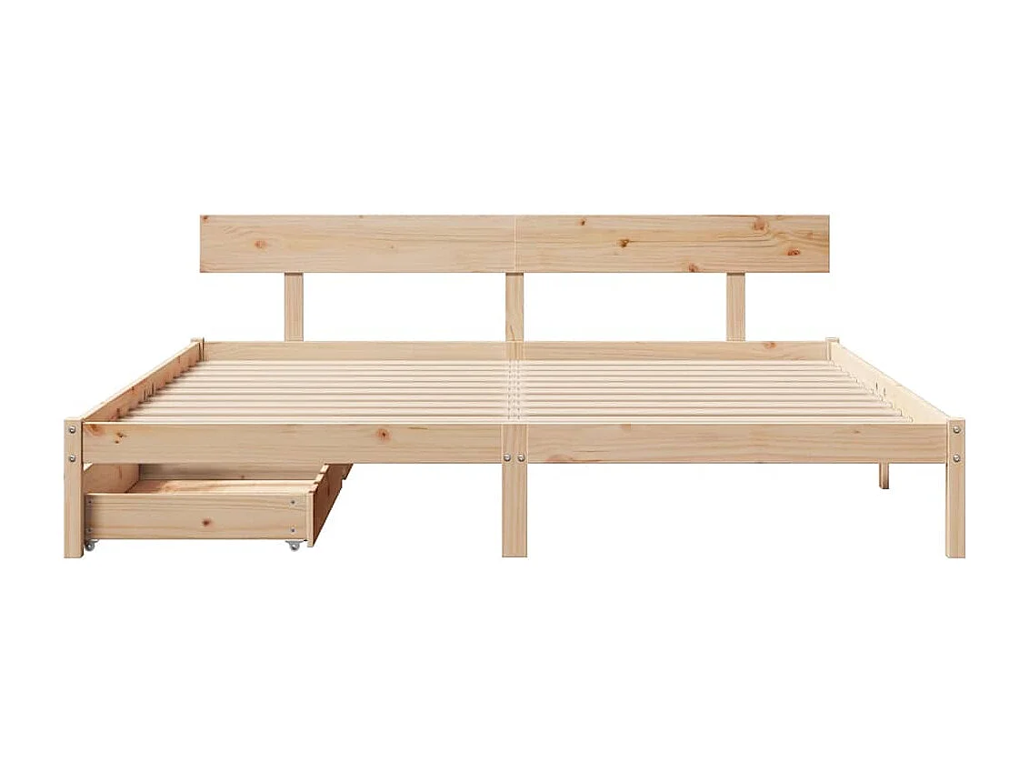 Estructura de cama sin colchón 180x200 cm madera maciza de pino