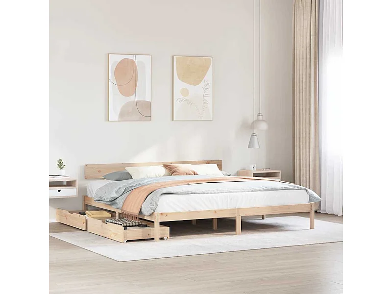 Struttura letto senza materasso 180x200 cm in legno massello di pino