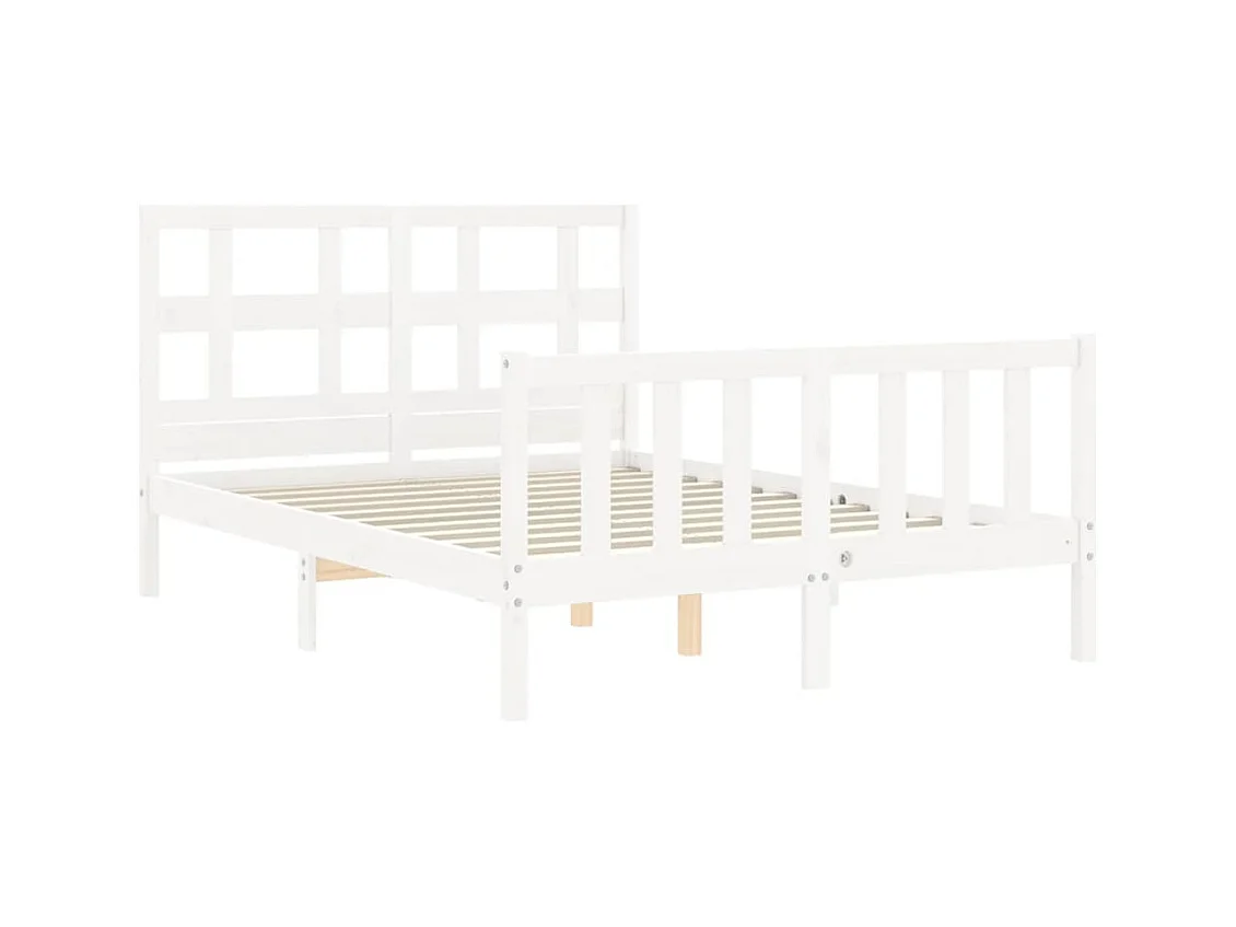 Struttura letto senza materasso in legno massello di pino bianco