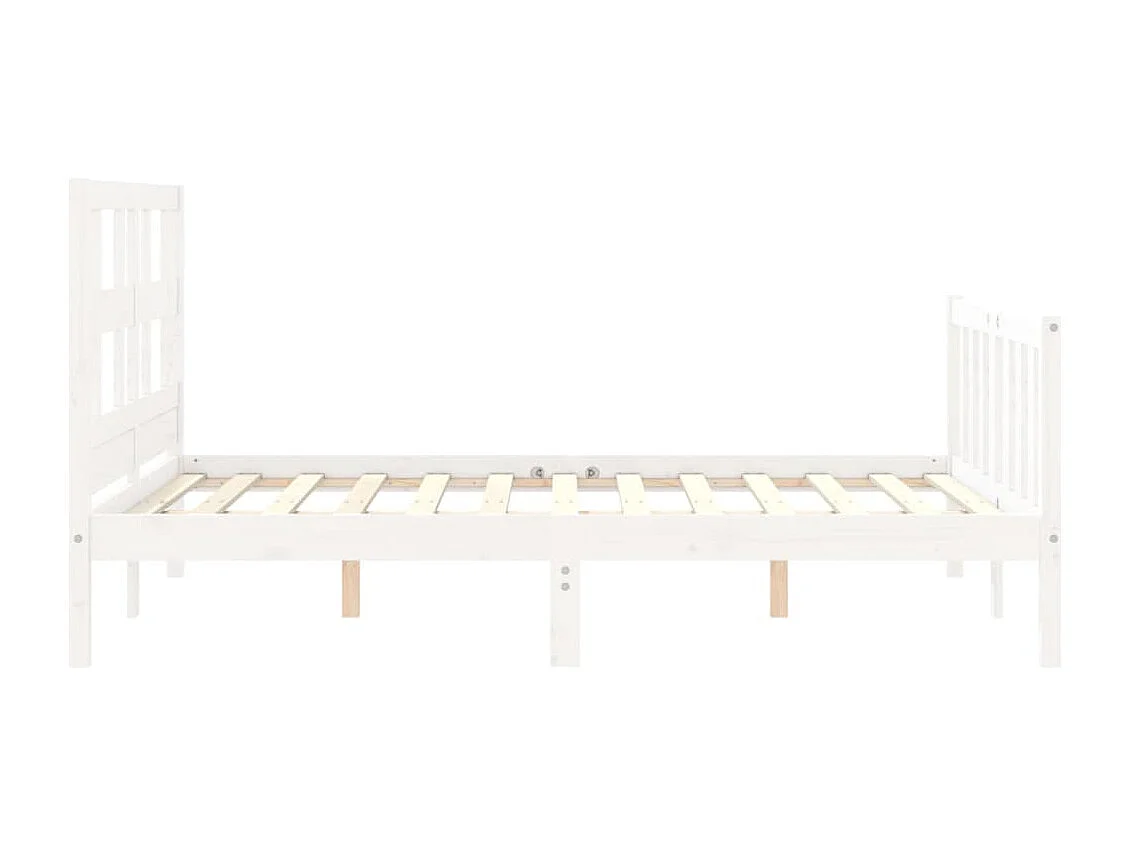 Cadre de lit sans matelas blanc bois de pin massif