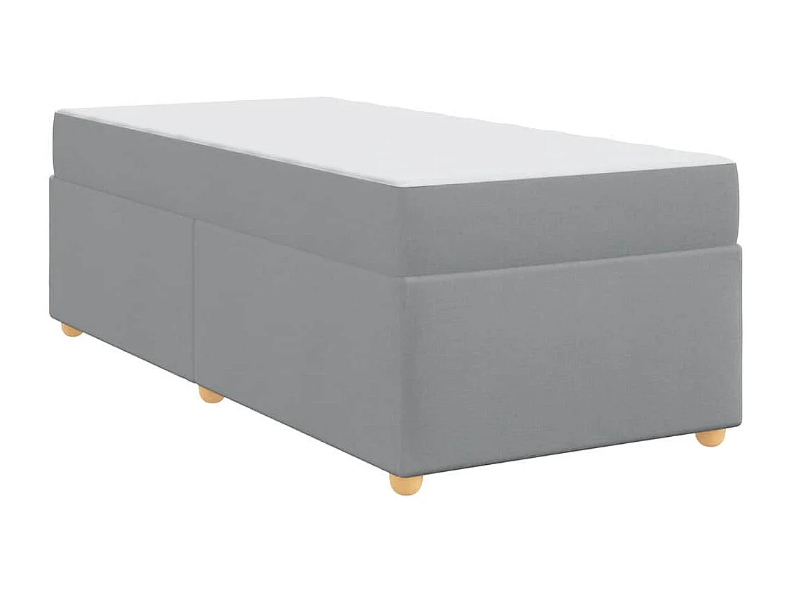 Cadre de lit avec matelas Gris clair 90 x 200 cm tissu