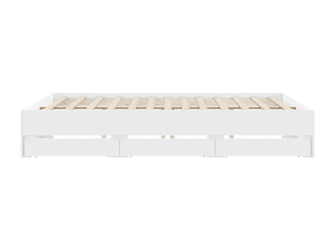 Bedframe met lades zonder matras wit 180x200 cm