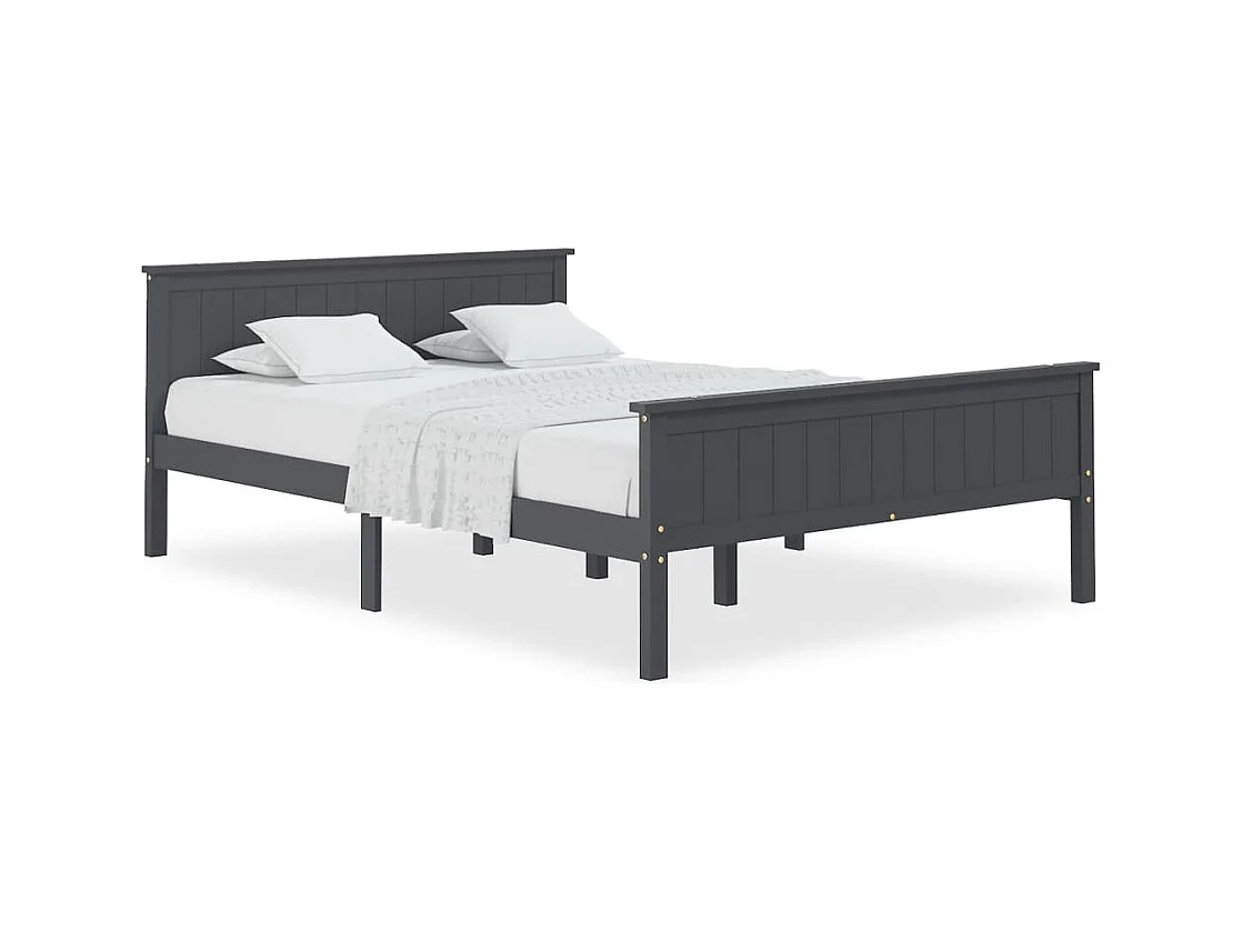 Bedframe zonder matras massief grijs grenenhout 160x200 cm