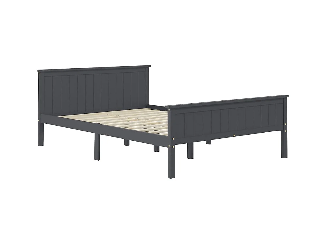 Bedframe zonder matras massief grijs grenenhout 160x200 cm