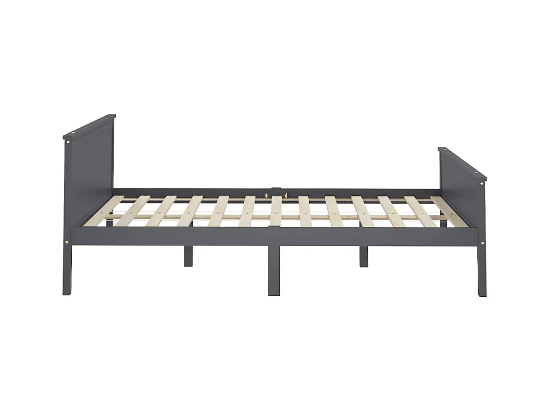 Bedframe zonder matras massief grijs grenenhout 160x200 cm