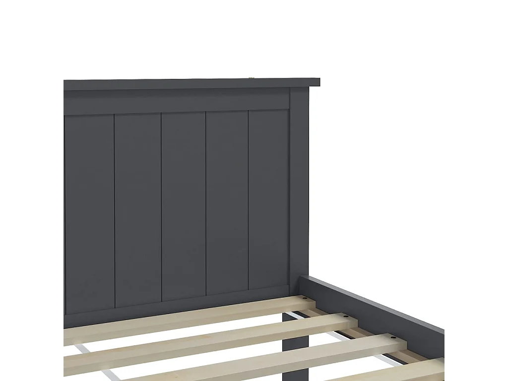 Bettgestell ohne Matratze Kiefer massiv grau 160x200 cm
