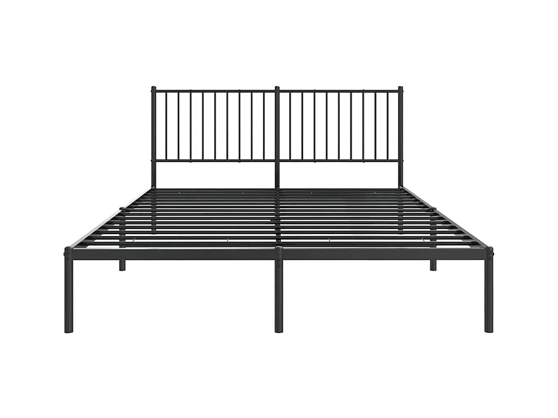 Metalen bedframe zonder matras en zwart hoofdbord 160x200 cm