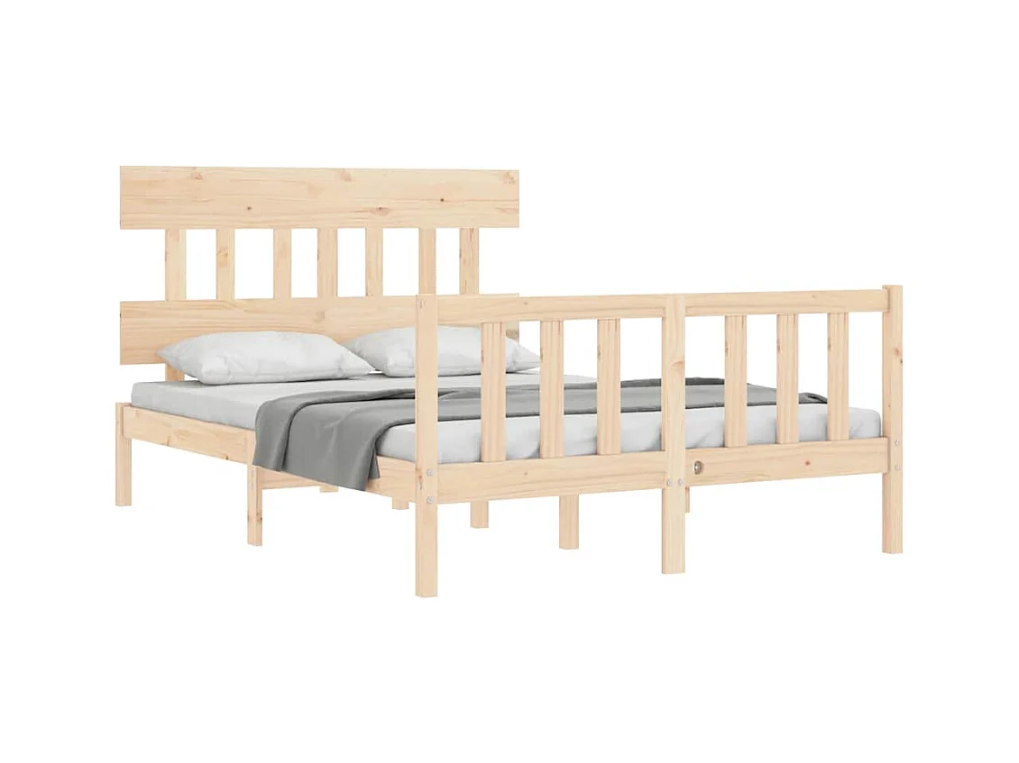 Struttura letto senza materasso 140x190 cm in legno massello di pino