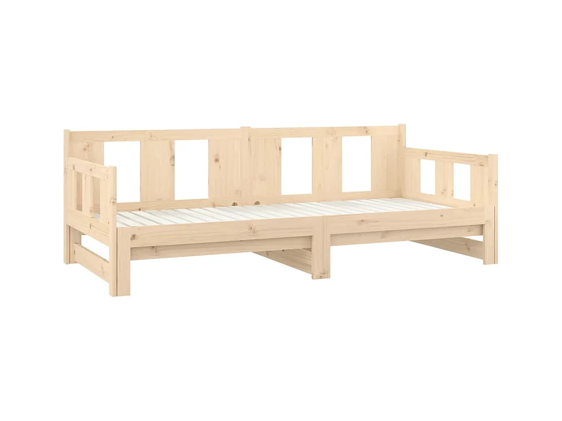 Letto scorrevole senza materasso in legno massello di pino 2x(90x190) cm