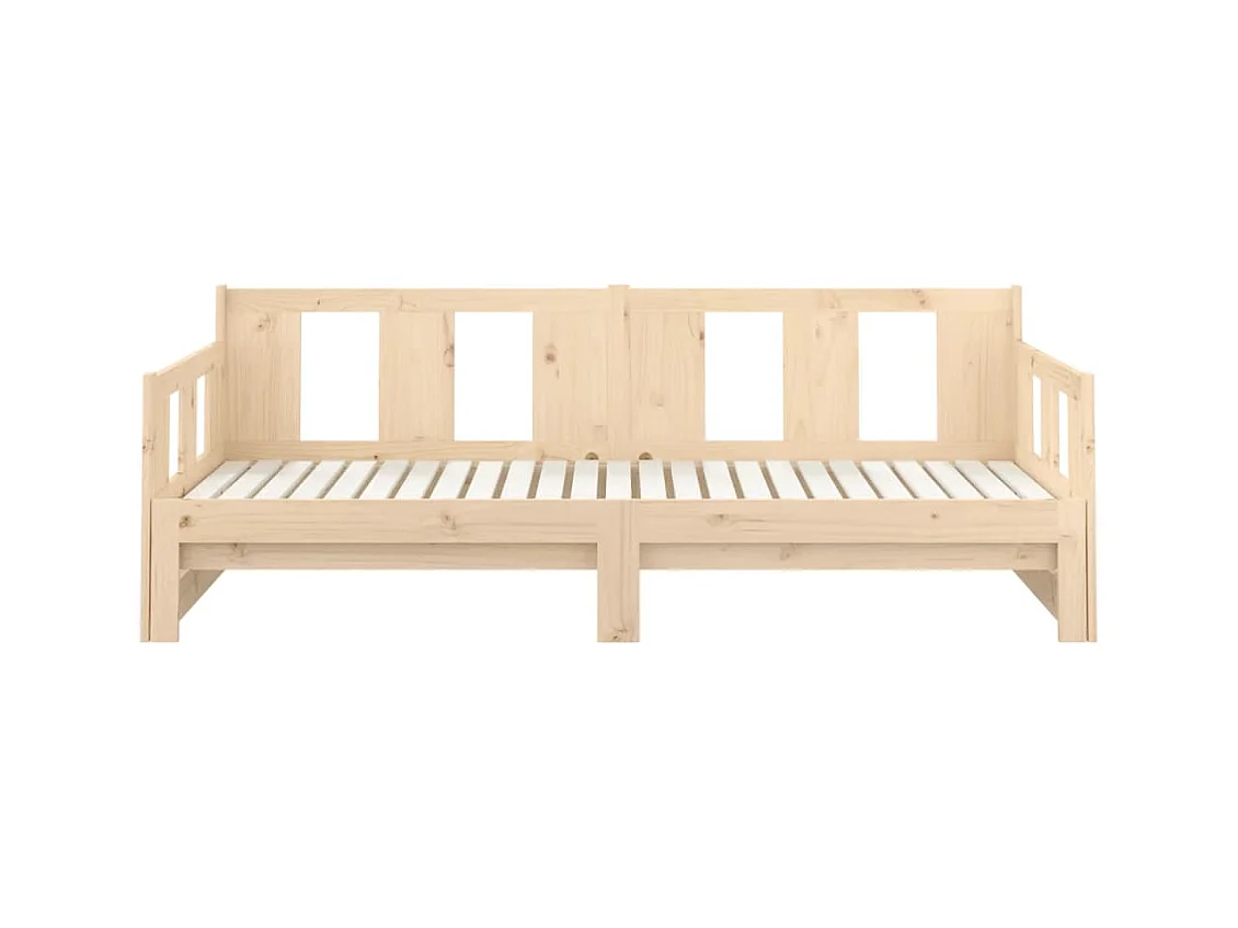 Letto scorrevole senza materasso in legno massello di pino 2x(90x190) cm