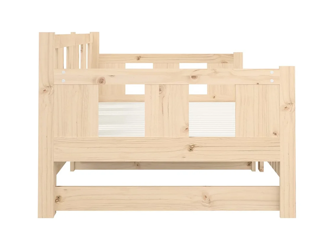 Letto scorrevole senza materasso in legno massello di pino 2x(90x190) cm