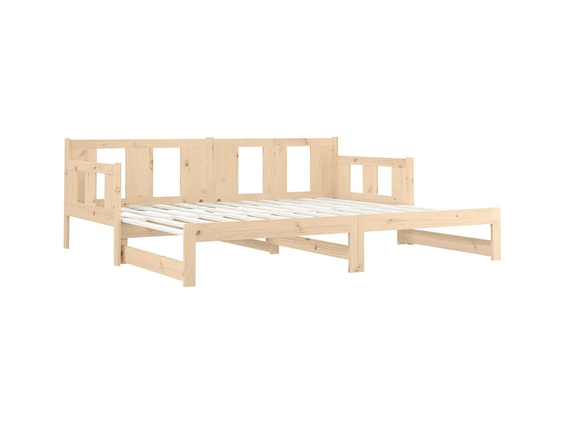 Letto scorrevole senza materasso in legno massello di pino 2x(90x190) cm