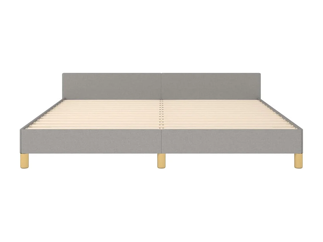 Cadre de lit sans matelas gris clair 160x200 cm tissu