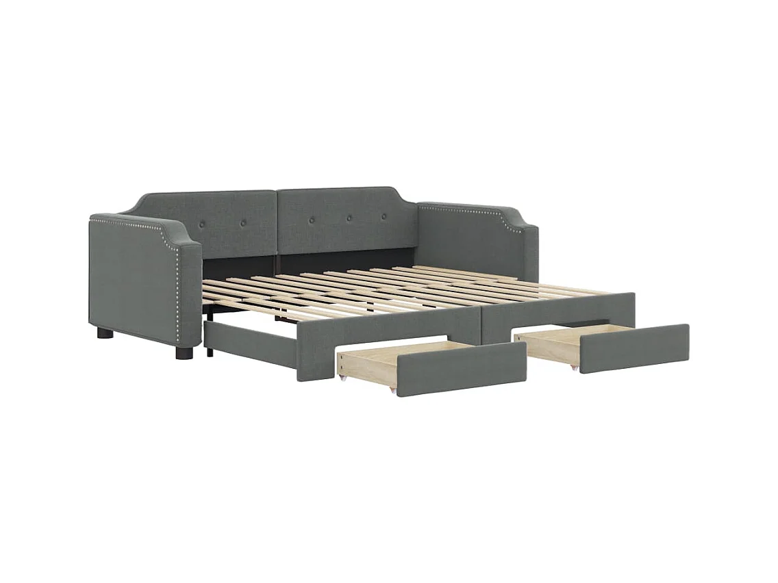 Divano letto con rotelle e cassetti senza materasso 90x200 cm