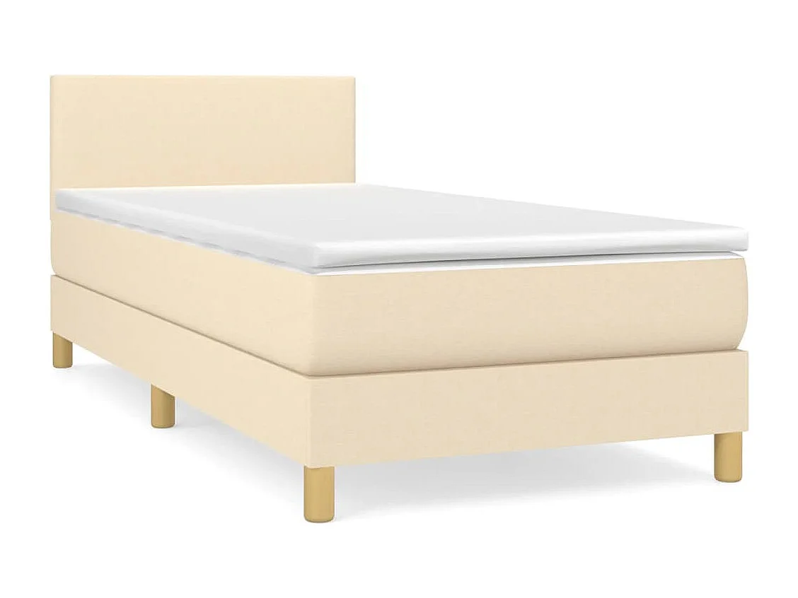 Rete a doghe con materasso Crema 90x200 cm Tessuto