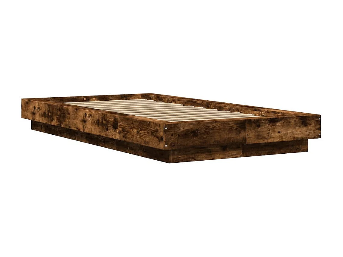Cadre de lit sans matelas chêne fumé 90x200 cm