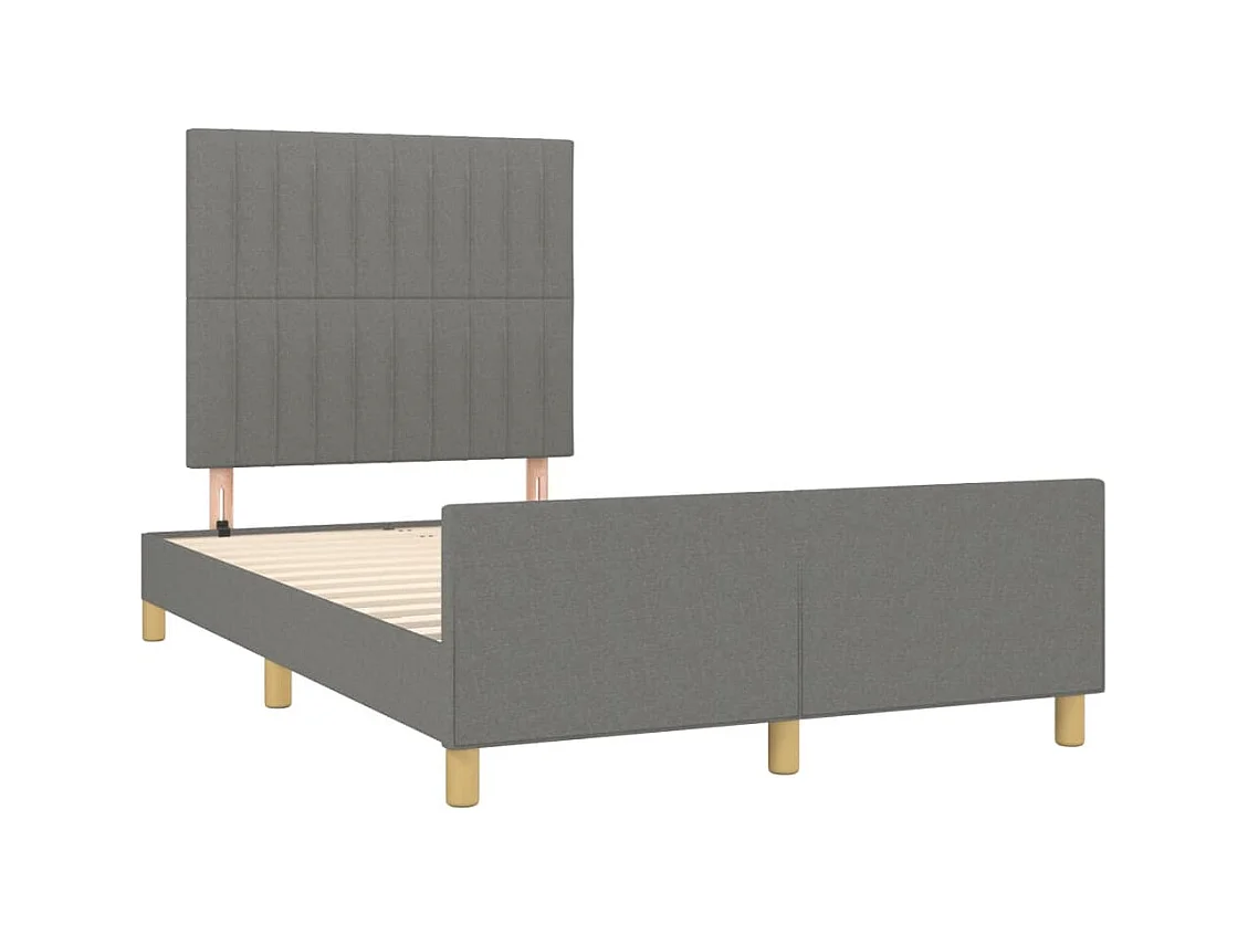 Estructura de cama sin colchón de tela gris oscuro 120x190 cm
