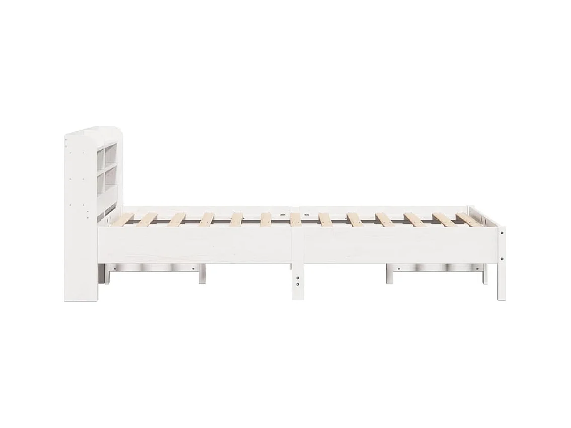 Estructura de cama sin colchón blanca 100x200 cm madera maciza de pino