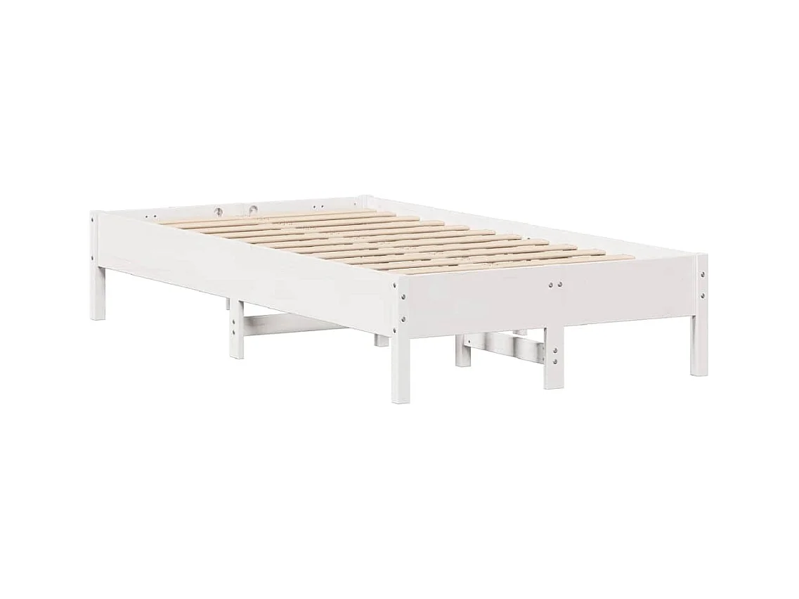 Estructura de cama sin colchón blanca 100x200 cm madera maciza de pino