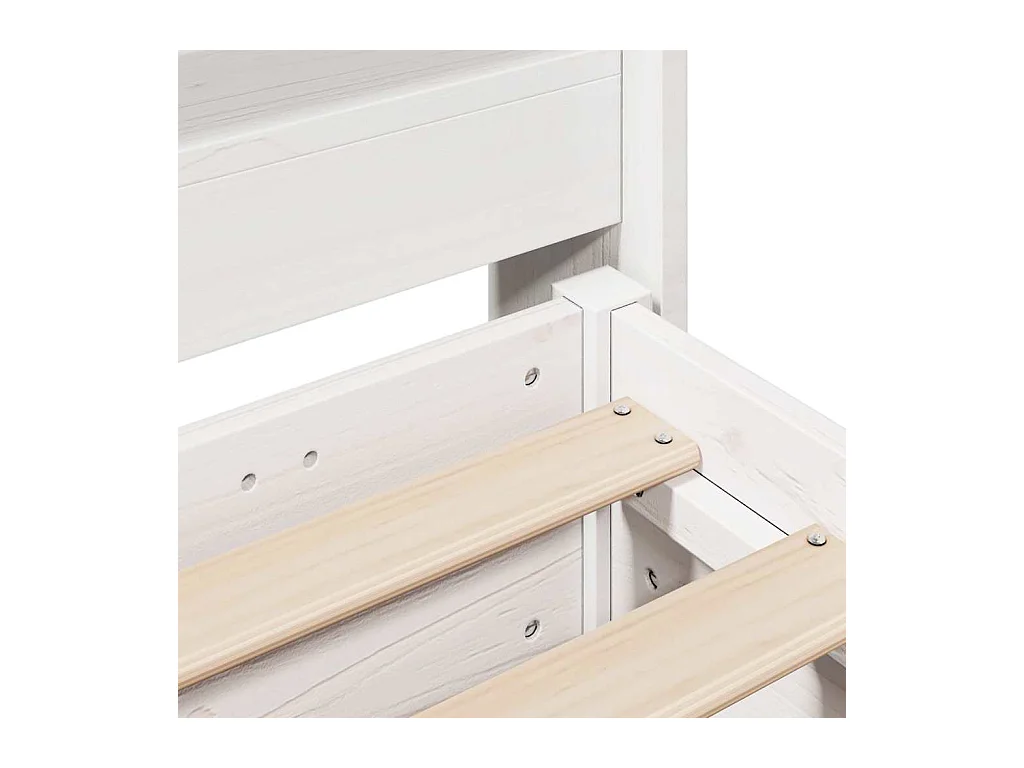 Estructura de cama sin colchón blanca 100x200 cm madera maciza de pino