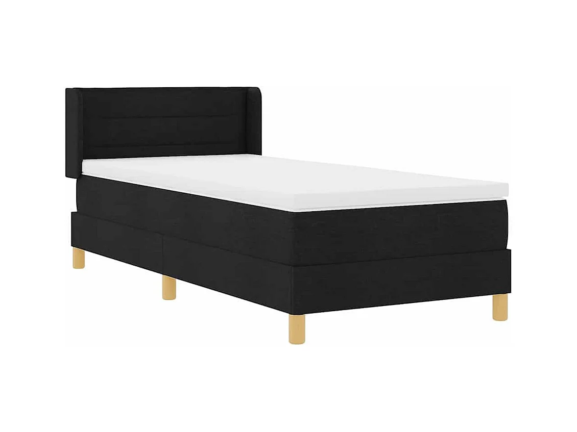 Springbed met matras Zwart-Wit 90 x 200 cm stof