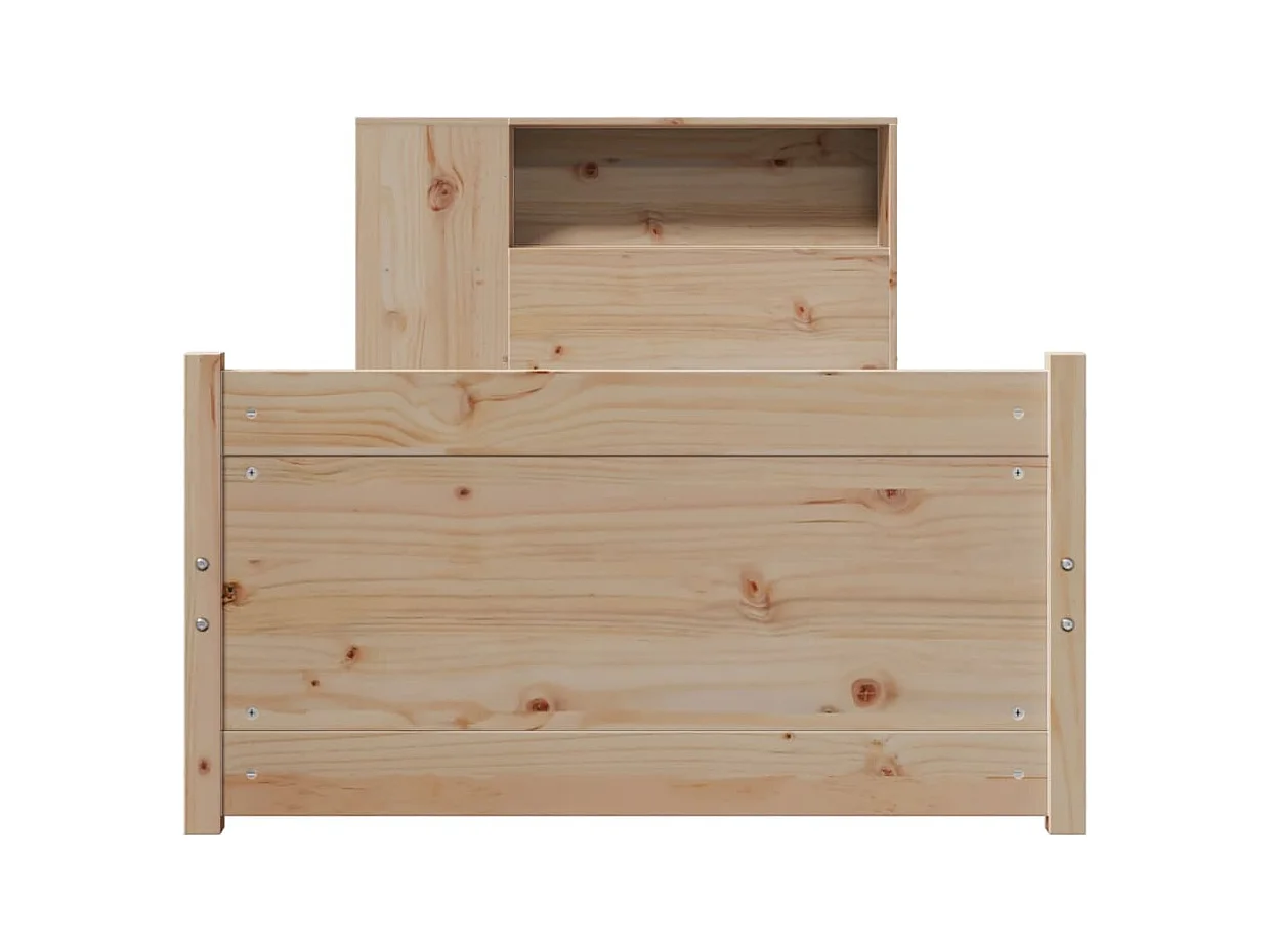Letto a libreria senza materasso 90x190 cm in legno massello di pino