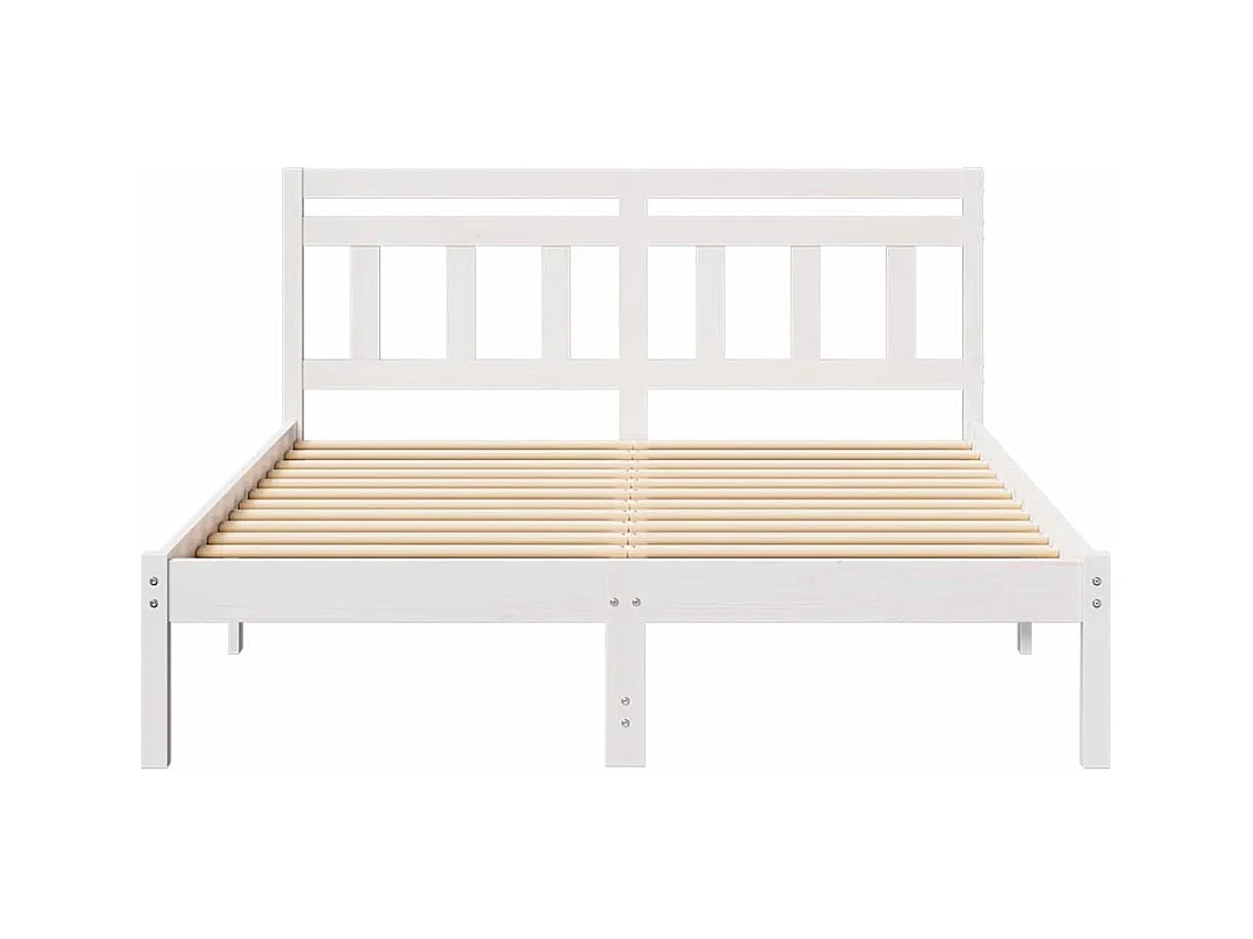 Struttura letto con testiera in legno di pino bianco