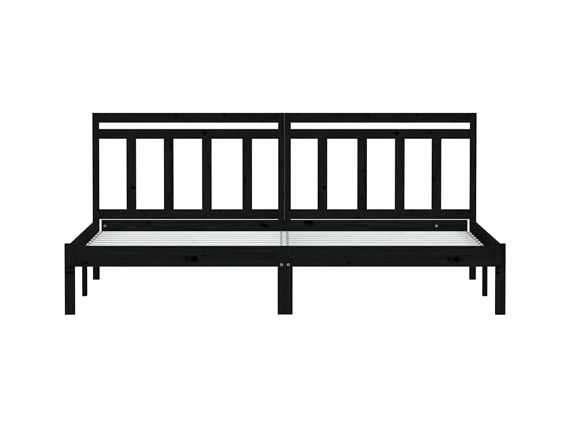 Bedframe zonder matras zwart massief hout 200x200 cm