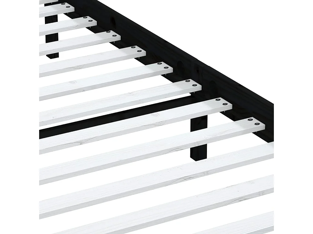 Bedframe zonder matras zwart massief hout 200x200 cm